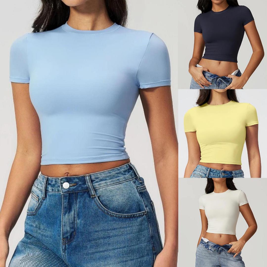 T Shirt Tight Fit - 여성용 타이트 핏 스포츠 티셔츠 빠른