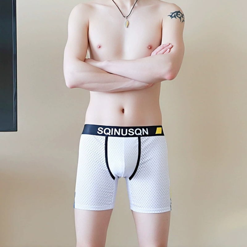 남성용 아이스 실크 메쉬 복서 브리프 M-3XL 통기성 - Long Leg Trunk Men 리뷰 및 가격