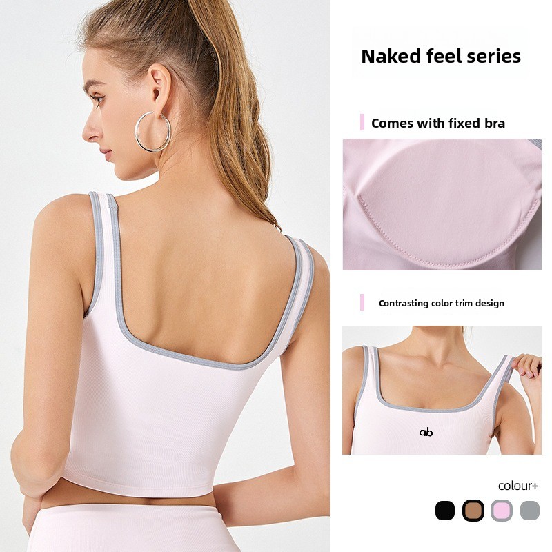 여성용 여름용 골지 요가 탱크탑 내장 패드 스트랩 충격 - Tank Top Ribbed 리뷰 및 가격