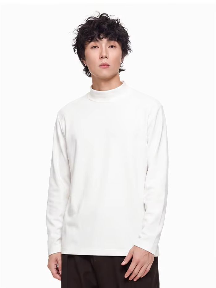 심플 베이직 패치워크 미드칼라 긴팔 티셔츠 유니섹스 보 - Base Layer Top 리뷰 및 가격