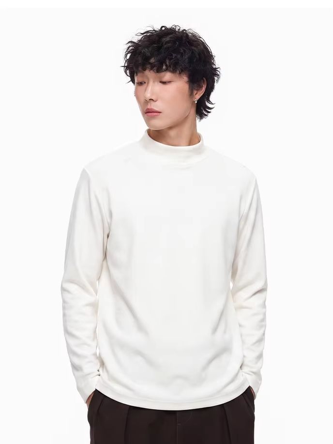 심플 베이직 패치워크 미드칼라 긴팔 티셔츠 유니섹스 보 - Base Layer Top 리뷰 및 가격